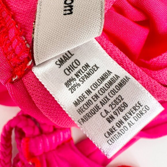Luli Fama Swimsuit Womens Small Pink Bikini Bandeau Solid Halter Two Piece - Picture 11 of 12